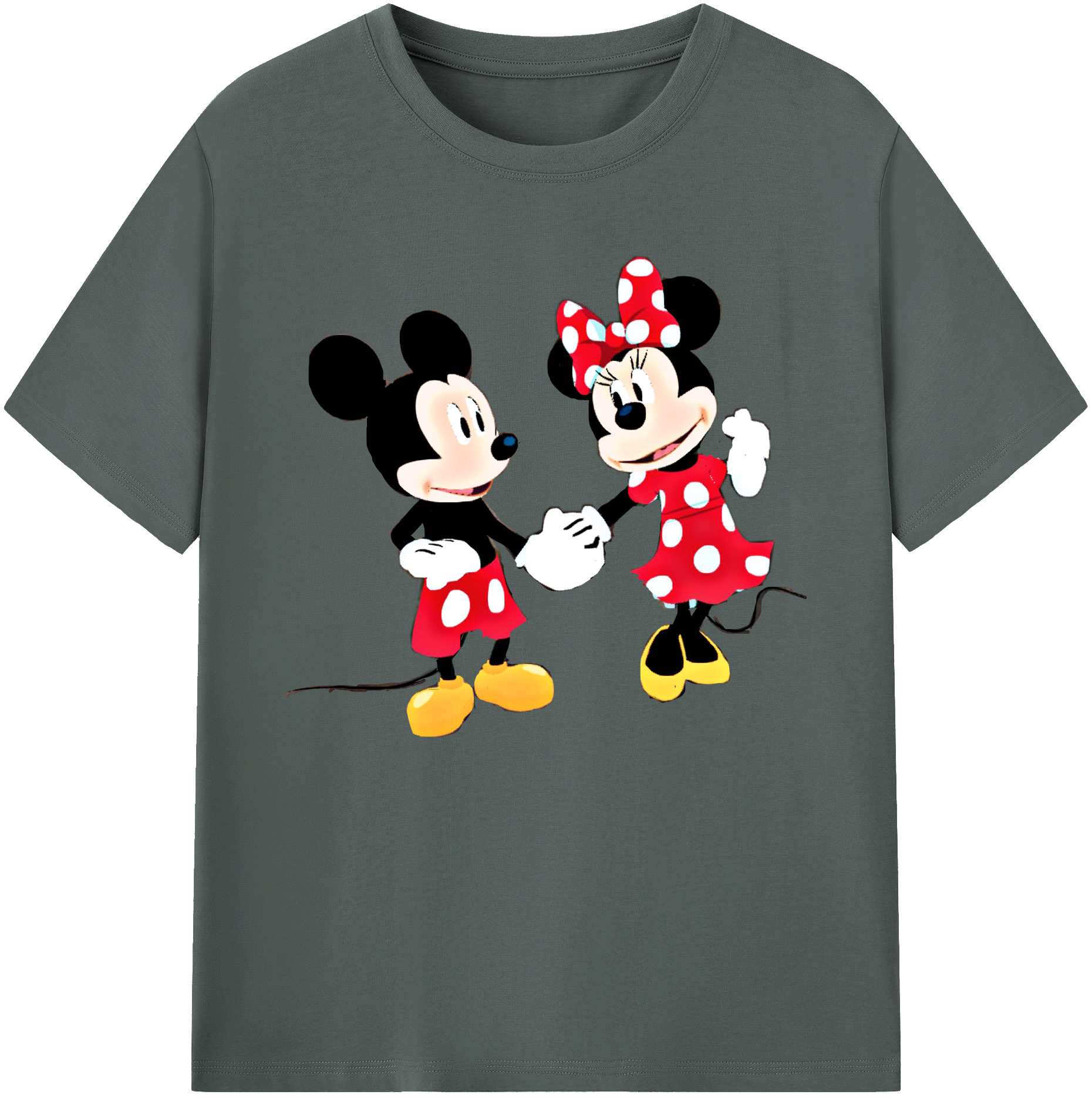 ミッキーマウス Mickey Mouse 綿100％ メンズ半袖Tシャツ｜肌触りやわらか＆通気性
